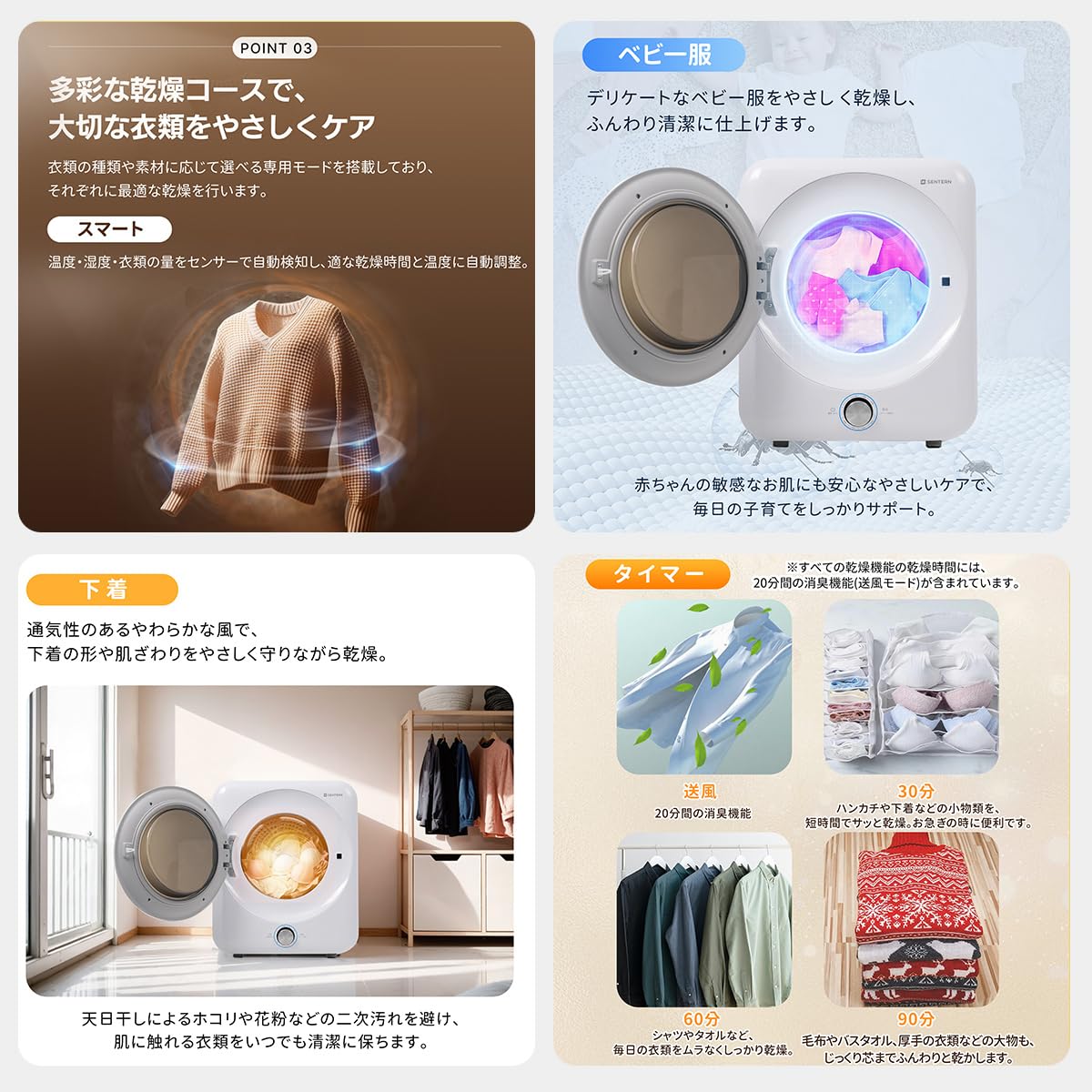 Amazon | Kennkari 衣類乾燥機 5kg 家庭用 乾燥機 5キロ 大容量